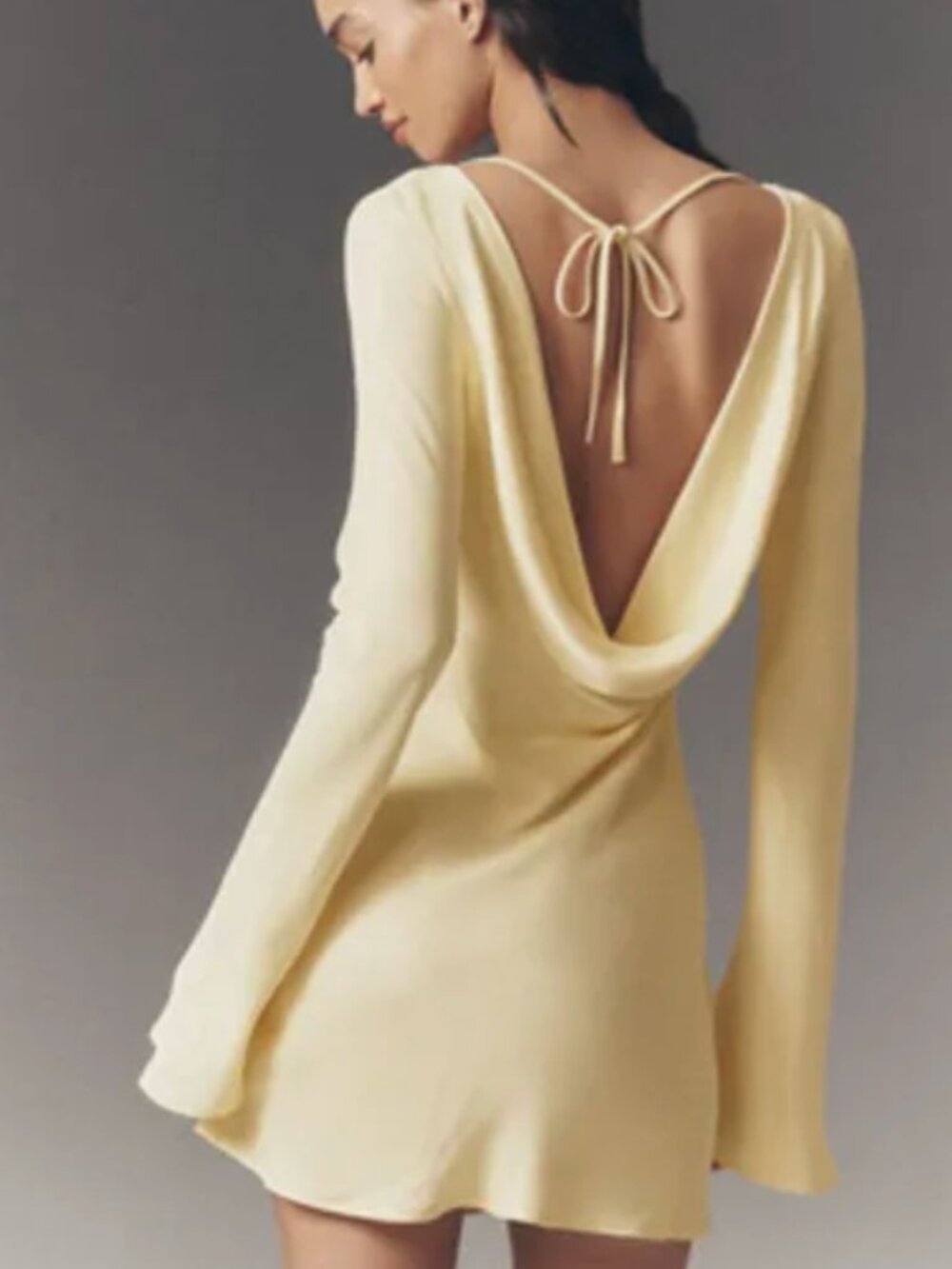 NWOT BHLDN Yellow Backless Mini Dress Size Small
